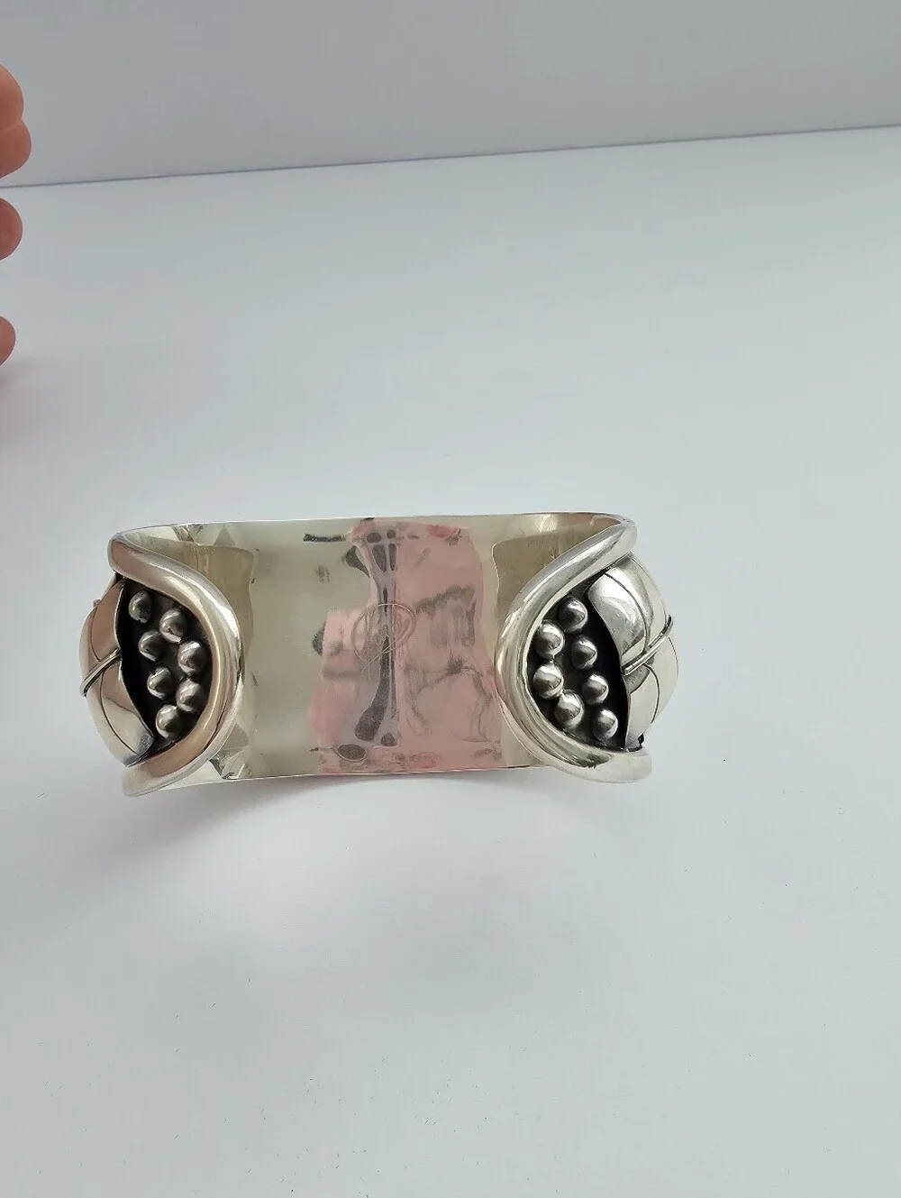 Dominique Dinouart DDD Mexico 925 Sterling Silver Leaf Cuff Bracelet New